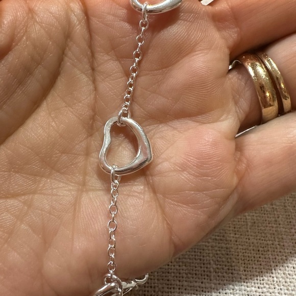 Sterling Silver Plated Heart Bracelet 8” - Picture 5 of 7